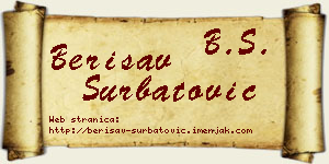 Berisav Šurbatović vizit kartica